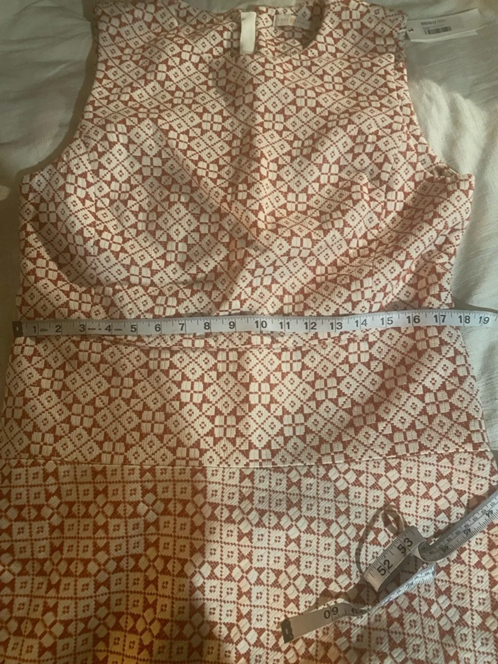 Tory Burch NWT Fit & Flare Red and White Patterned Dress